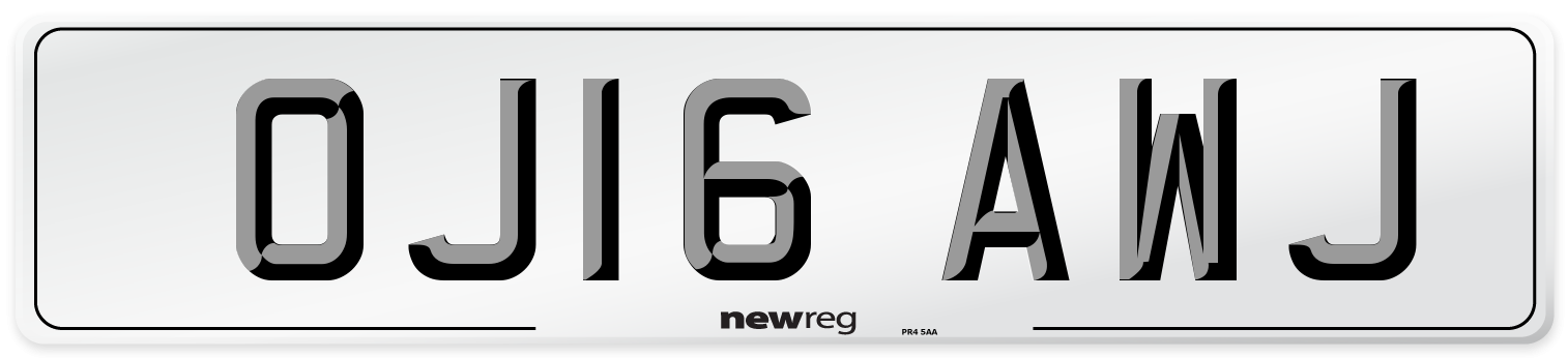 OJ16 AWJ Number Plate from New Reg